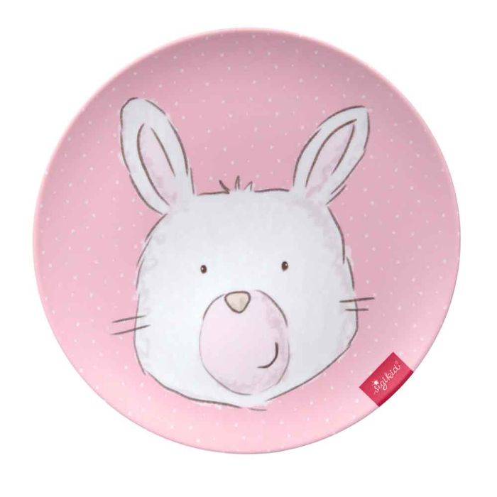 Piattino Melamina per Bambini Coniglio Rosa main product photo