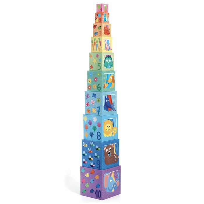Cubi di Cartone Numeri e Animali Arcobaleno main product photo