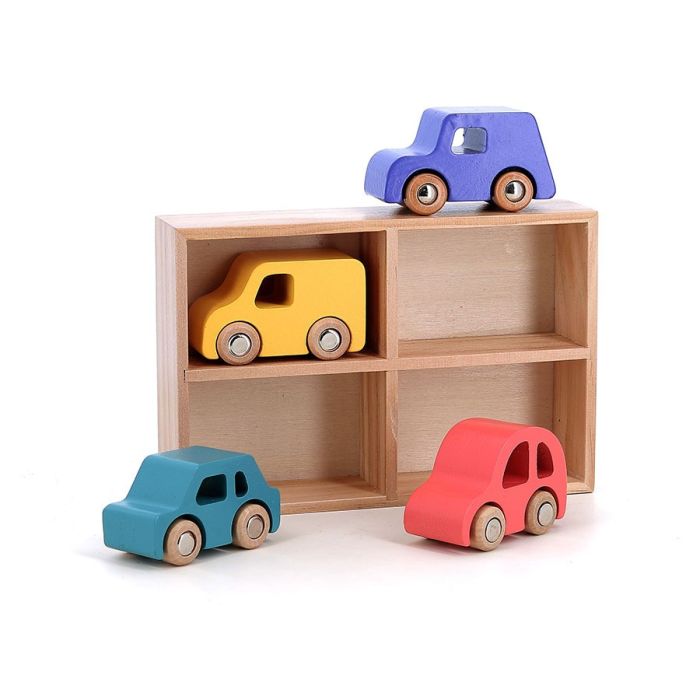 Set 4 Auto in Legno main product photo