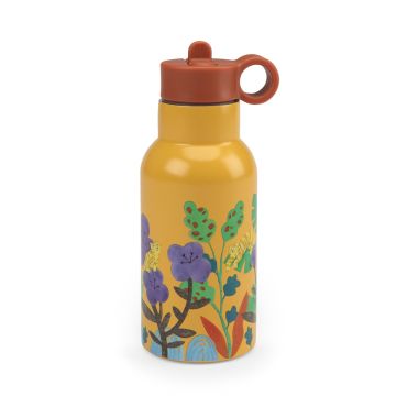 Borraccia termica metallo bambini Moulin Roty La Foresta Mawa moschettone robusta - Bindi Giochi

