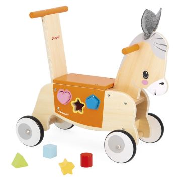 Asinello cavalcabile in legno Janod regalo nascita prestigioso e di design - Bindi Giochi