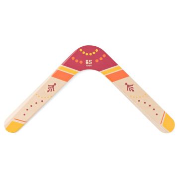Boomerang legno BS Toys 40cm gioco aria aperta prato lancio ritorno ragazzi 8 anni - Bindi Giochi