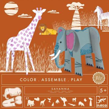 Colora e Costruisci Animali della Savana Colora e Costruisci Animali della Savana