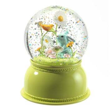 Lampada palla di neve coniglio Djeco luce notturna glitter - Bindi Giochi