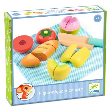 Cibo da tagliare in legno con velcro Djeco set picnic - Bindi Giochi