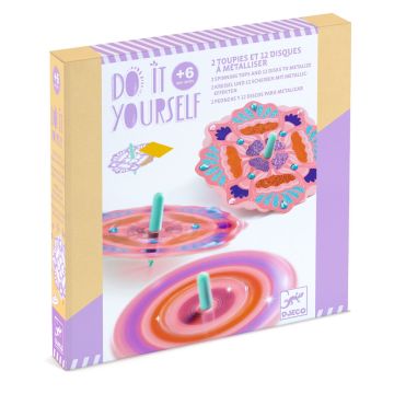 Kit trottole fai da te Djeco decorazione lamine metalliche - Bindi Giochi Kit trottole fai da te Djeco decorazione lamine metalliche - Bindi Giochi