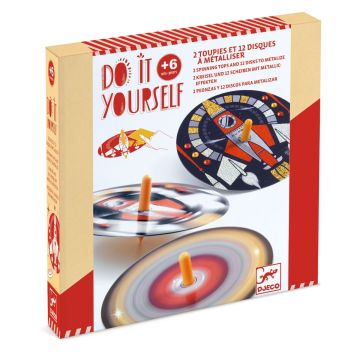 Kit trottole fai da te Djeco decorazione lamine metalliche - Bindi Giochi Kit trottole fai da te Djeco decorazione lamine metalliche - Bindi Giochi
