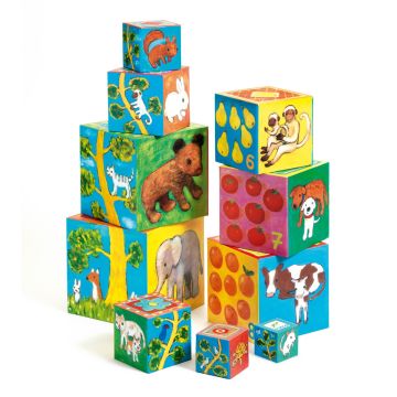 Cubi di cartone Djeco animali