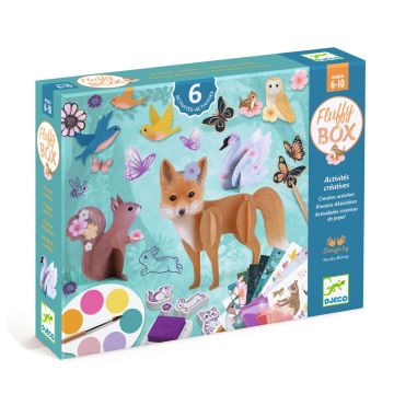Box Creatività Fluffy Djeco cofanetto 6 attività creative animali foresta tutto incluso 6-10 anni - Bindi Giochi