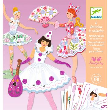 Marionette da Colorare Tutu Danzanti Djeco kit ballerine cartone