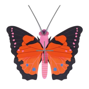 Una farfalla volpe 3D di Studio Roof dai colori arancio e nero in cartone riciclato - Bindi Giochi
