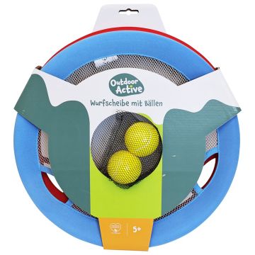 Frisbee Racchette Multi-Sport Outdoor Active 2 dischi tessuto 2 palline gioco versatile spiaggia 5 anni - Bindi Giochi
