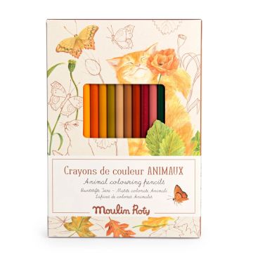 12 Matite Colorate Animali di Moulin Roty