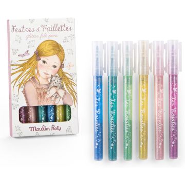 Pennarelli Glitterati Les Rosalies di Moulin Roty