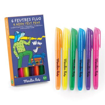 Pennarelli Fluorescenti Les Loufoques  di Moulin Roty