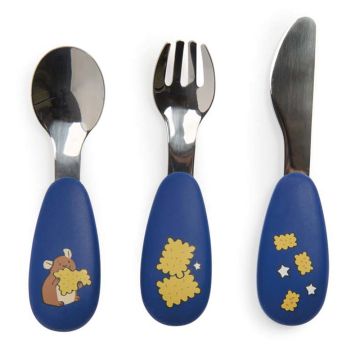 Set Posate Blu Puce & Pilou di Moulin Roty