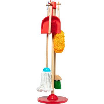 Set Pulizie Bambini Legno Melissa Doug 6 attrezzi scopa mocio spolverino 3 anni - Bindi Giochi