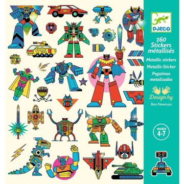 Stickers Robot Metallizzati
