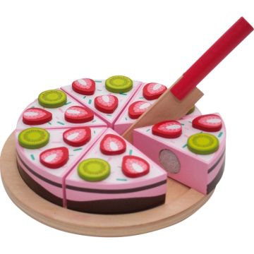 Torta di Fragole in Legno da Tagliare